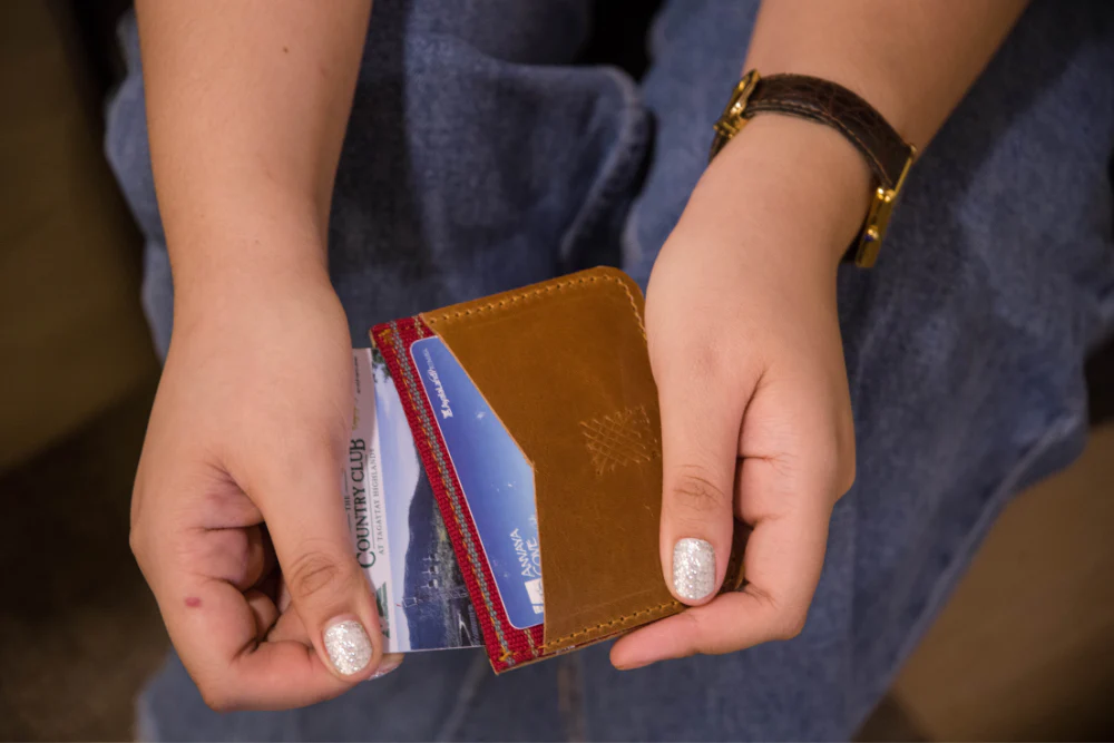 Abra (Sky Blue) Leather Card Holder - Image 3